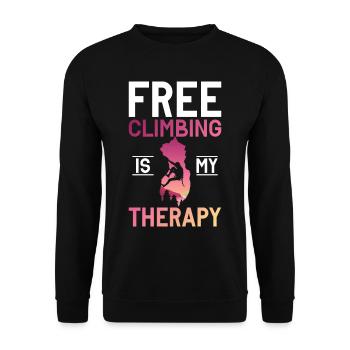Free Climbing Mountaineers & Bouldering Free Climbing - Unisex Sweatshirt - black - Front - Alina (178cm) & Michal (187cm)
