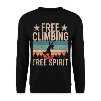 Free Climbing Mountaineers & Bouldering Free Climbing - Unisex Sweatshirt - black - Front - Alina (178cm) & Michal (187cm)