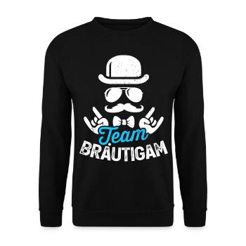 JGA Männer T-Shirt Junggesellenabschied Poltern - Unisex Pullover - Schwarz - Vorne - Alina (178cm) & Michal (187cm)