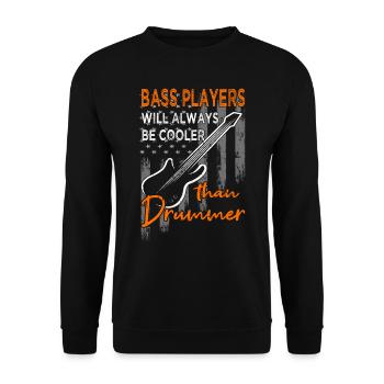 Bass player - guitar - guitarist - Unisex Sweatshirt - black - Front - Alina (178cm) & Michal (187cm)