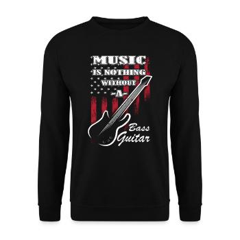 Bassspieler - Gitarre - Gitarrist - Unisex Pullover - Schwarz - Vorne - Alina (178cm) & Michal (187cm)