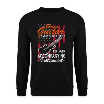 Bassspieler - Gitarre - Gitarrist - Unisex Pullover - Schwarz - Vorne - Alina (178cm) & Michal (187cm)