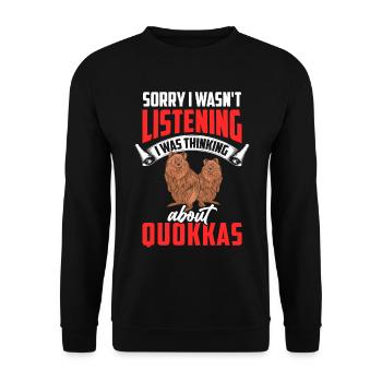 Quokka nicht zugehört Beuteltier Quokka - Unisex Pullover - Schwarz - Vorne - Alina (178cm) & Michal (187cm)
