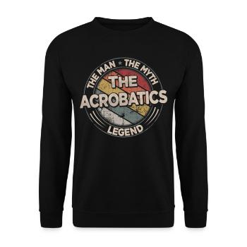 The Acrobatics Legend Retro Gymnastics Men - Unisex Sweatshirt - black - Front - Alina (178cm) & Michal (187cm)