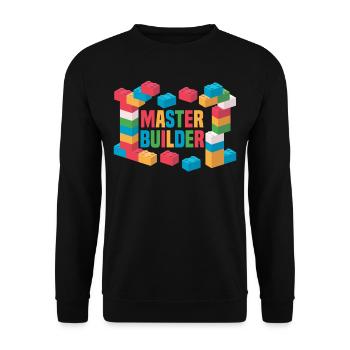 Funny Blocks Builder - Unisex Sweatshirt - black - Front - Alina (178cm) & Michal (187cm)