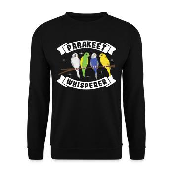 Sittich-flüsterer - Unisex Pullover - Schwarz - Vorne - Alina (178cm) & Michal (187cm)