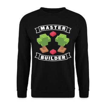 Funny Blocks Builder - Unisex Sweatshirt - black - Front - Alina (178cm) & Michal (187cm)
