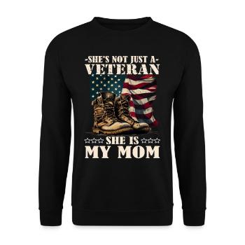 Veteran Mom - Veteran - Soldier - Unisex Sweatshirt - black - Front - Alina (178cm) & Michal (187cm)