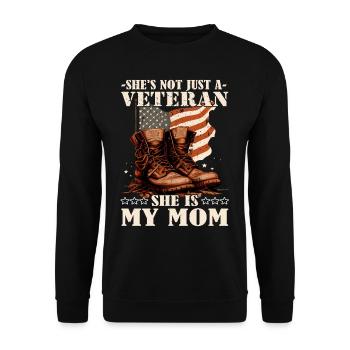 Veteran Mom - Veteran 4th of July - Soldat - Unisex Pullover - Schwarz - Vorne - Alina (178cm) & Michal (187cm)
