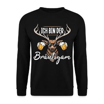 Männer JGA Bräutigam Polterabend T-Shirt Poltern - Unisex Pullover - Schwarz - Vorne - Alina (178cm) & Michal (187cm)