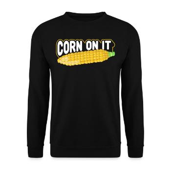 Corn on it - Unisex Sweatshirt - black - Front - Alina (178cm) & Michal (187cm)