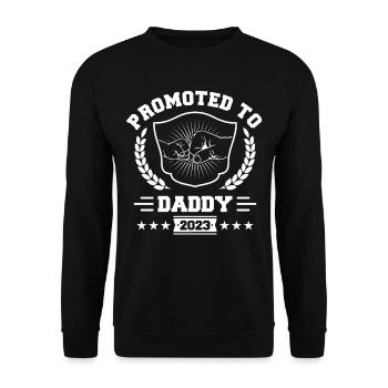 Promotion to Papa 2023 - Unisex Sweatshirt - black - Front - Alina (178cm) & Michal (187cm)