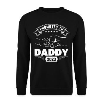 Promotion to Papa 2023 - Unisex Sweatshirt - black - Front - Alina (178cm) & Michal (187cm)