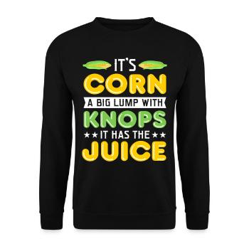It's corn, a big lump with - Unisex Sweatshirt - black - Front - Alina (178cm) & Michal (187cm)
