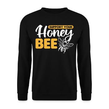 Unterstützen Sie Honigbiene - Unisex Pullover - Schwarz - Vorne - Alina (178cm) & Michal (187cm)