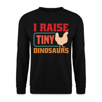 Ich Ziehe Winzige Dinosaurier Auf - Unisex Pullover - Schwarz - Vorne - Alina (178cm) & Michal (187cm)