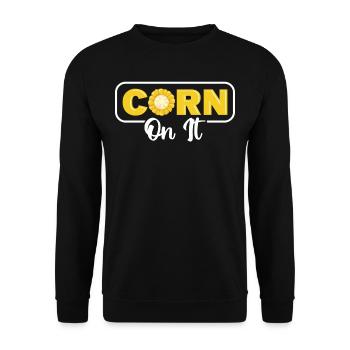 Corn on it - Unisex Sweatshirt - black - Front - Alina (178cm) & Michal (187cm)