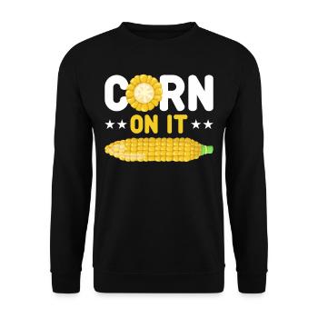 Corn on it - Unisex Sweatshirt - black - Front - Alina (178cm) & Michal (187cm)