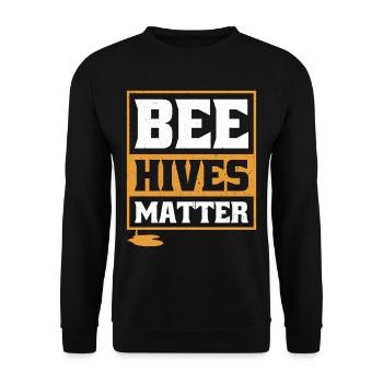 Bee hives Matter - Unisex Pullover - Schwarz - Vorne - Alina (178cm) & Michal (187cm)