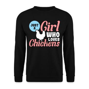 Juste une fille qui aime le poulet - Sweat-shirt Unisexe - noir - Devant - Alina (178cm) & Michal (187cm)