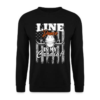 Line Dance is my Cadio Country Music Line Dancing - Unisex Pullover - Schwarz - Vorne - Alina (178cm) & Michal (187cm)