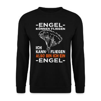Paraglider - Skydiver & Fallschirmspringer - Unisex Pullover - Schwarz - Vorne - Alina (178cm) & Michal (187cm)
