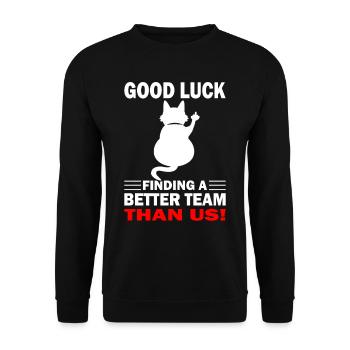 Good Luck | Farewell - Job change - Unisex Sweatshirt - black - Front - Alina (178cm) & Michal (187cm)
