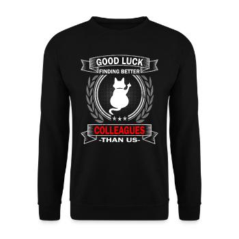 Good Luck | Farewell gift - job change - Unisex Sweatshirt - black - Front - Alina (178cm) & Michal (187cm)