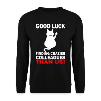 Good Luck | Farewell gift - job change - Unisex Sweatshirt - black - Front - Alina (178cm) & Michal (187cm)