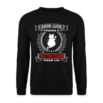 Good Luck | Farewell - Job change - Unisex Sweatshirt - black - Front - Alina (178cm) & Michal (187cm)