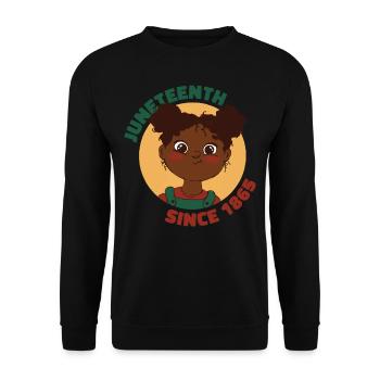 Juneteenth Freedom 19th June Black History Month - Unisex Sweatshirt - black - Front - Alina (178cm) & Michal (187cm)