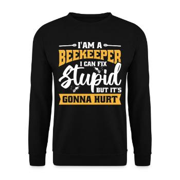 Je suis un apiculteur je peux réparer stupide mais - Sweat-shirt Unisexe - noir - Devant - Alina (178cm) & Michal (187cm)