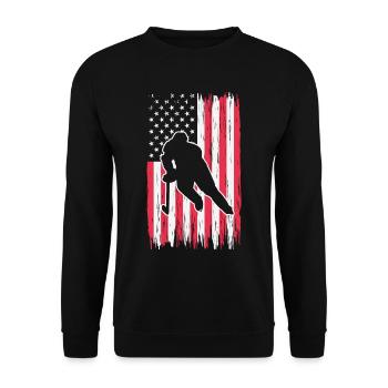 Hockey et drapeau - Sweat-shirt Unisexe - noir - Devant - Alina (178cm) & Michal (187cm)