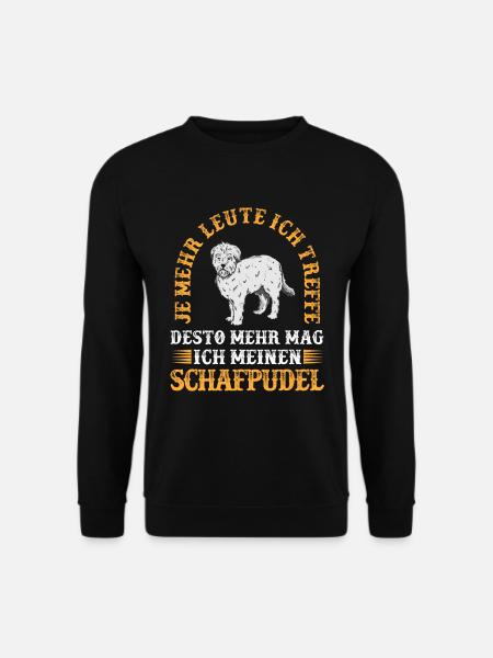 Schafpudel mehr mögen altdeutscher Hütepudel - Unisex Pullover - Schwarz