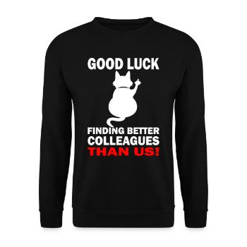 Good Luck | Farewell gift - job change - Unisex Sweatshirt - black - Front - Alina (178cm) & Michal (187cm)