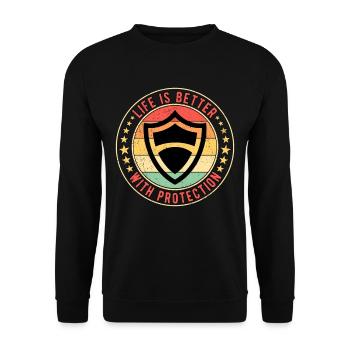 Insurance salesman - Unisex Sweatshirt - black - Front - Alina (178cm) & Michal (187cm)