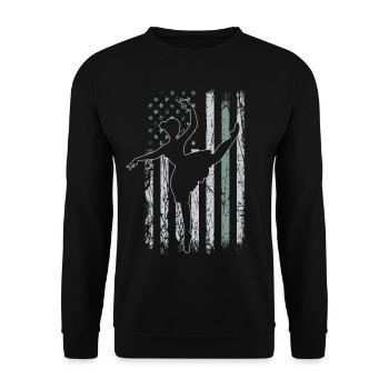 Ballet Retro USA Flag Tutu 4th of July Ballet - Unisex Sweatshirt - black - Front - Alina (178cm) & Michal (187cm)