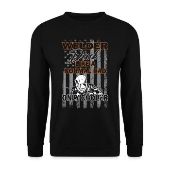 Welder Dad - Welding slogan - Metal construction - Unisex Sweatshirt - black - Front - Alina (178cm) & Michal (187cm)