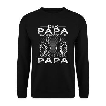 Ich Bin Der Papa - Vatertasgeschenk - Unisex Pullover - Schwarz - Vorne - Alina (178cm) & Michal (187cm)