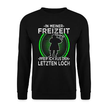 Dudelsack - Dudelsackspieler - Bagpiper - Unisex Pullover - Schwarz - Vorne - Alina (178cm) & Michal (187cm)
