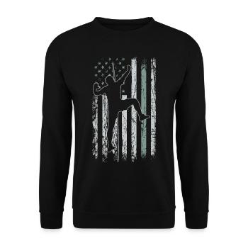 Bloc Retro USA Flag Freeclimbing 4 juillet - Sweat-shirt Unisexe - noir - Devant - Alina (178cm) & Michal (187cm)