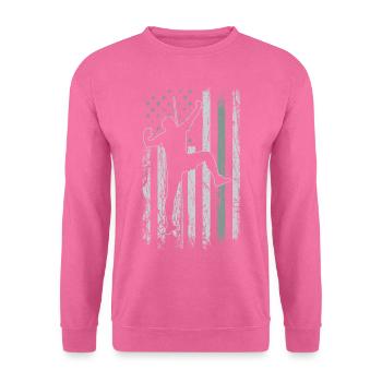 Bloc Retro USA Flag Freeclimbing 4 juillet - Sweat-shirt Unisexe - rose - Devant
