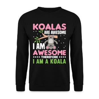 Les koalas sont géniaux je suis génial donc - Sweat-shirt Unisexe - noir - Devant - Alina (178cm) & Michal (187cm)