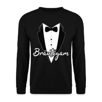 JGA T-Shirt Bräutigam Kostüm Junggesellenabschied - Unisex Pullover - Schwarz - Vorne - Alina (178cm) & Michal (187cm)