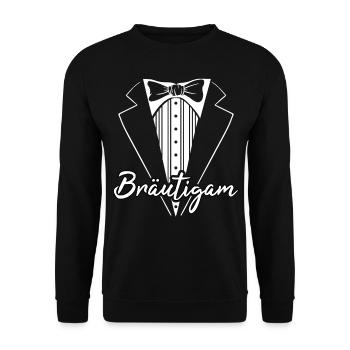 Bräutigam T-Shirt JGA Mann Junggesellenabschied - Unisex Pullover - Schwarz - Vorne - Alina (178cm) & Michal (187cm)