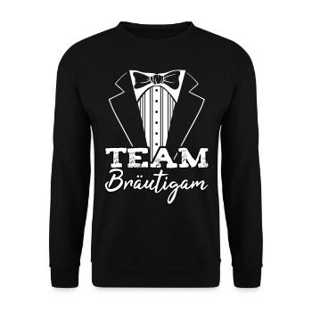 Junggesellenabschied T-Shirt JGA Mann Polterabend - Unisex Pullover - Schwarz - Vorne - Alina (178cm) & Michal (187cm)