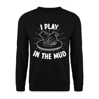 Je joue dans la boue - Sweat-shirt Unisexe - noir - Devant - Alina (178cm) & Michal (187cm)
