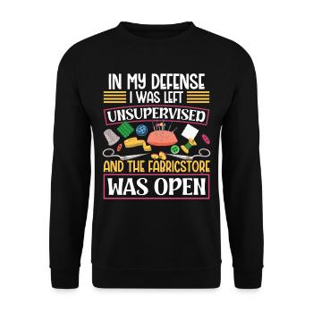 In my Defense i was left unsupervised - Unisex Sweatshirt - black - Front - Alina (178cm) & Michal (187cm)