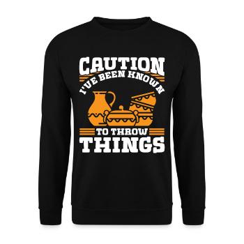You can't buy Happiness but you can buy - Unisex Sweatshirt - black - Front - Alina (178cm) & Michal (187cm)