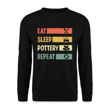 Sleep Pottery Repeat - Unisex Sweatshirt - black - Front - Alina (178cm) & Michal (187cm)